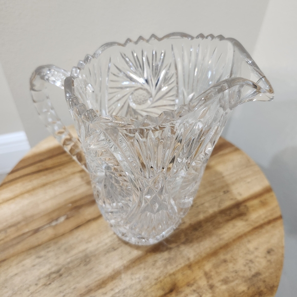 American Brilliant Period Cut 20 Oz Glass Water Pitcher 7"x5" - Picture 4 of 6